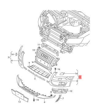 Front Bumper (Without Hole) Left 8R0807107A Right 8R0807108A Compatible With AUDI Q5 (8RB) Tag No.95B