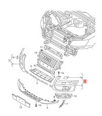 Front Bumper (Without Hole) Left 8R0807107A Right 8R0807108A Compatible With AUDI Q5 (8RB) Tag No.95B