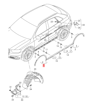 Front Left Wheel Arch (EYEBROW) 8U0853717 Compatible With AUDI Q3 (8UB, 8UG) (2012-2015) Tag-EY-02