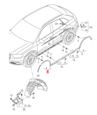 Front Left Wheel Arch (EYEBROW) 8U0853717 Compatible With AUDI Q3 (8UB, 8UG) (2012-2015) Tag-EY-02