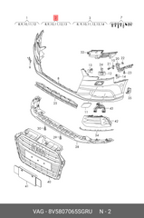 Front Complete Bumper With Hole 8V5807065T 8V5807065S Compatible With Audi A3 Convertible (8V7, 8VE) & A3 Limousine (8VS, 8VM) - (2016-2020) Tag No.1A