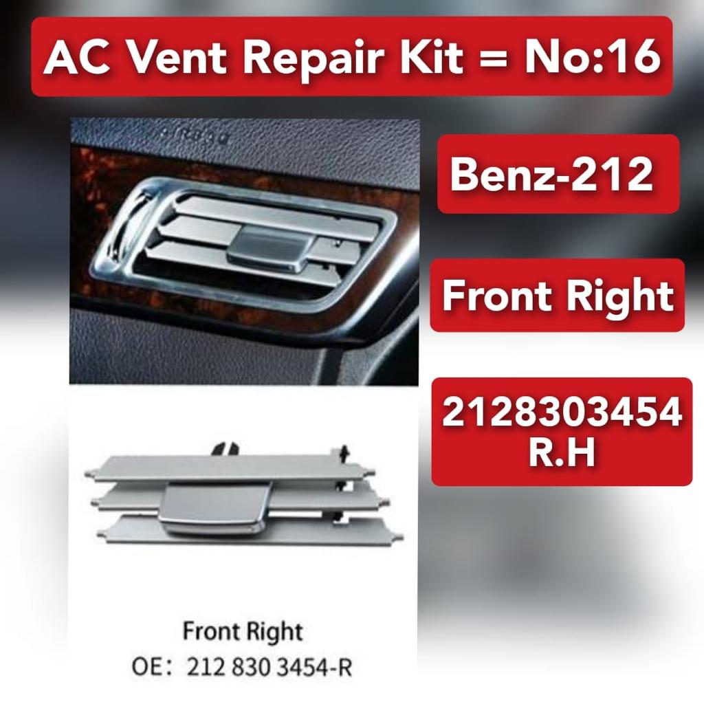 Front Right AC Conditioner Air Vent Grill Outlet Tab Clip Repair Kit 2128303454 Compatible With MERCEDES BENZ E-CLASS W212 Tag-ACR-16