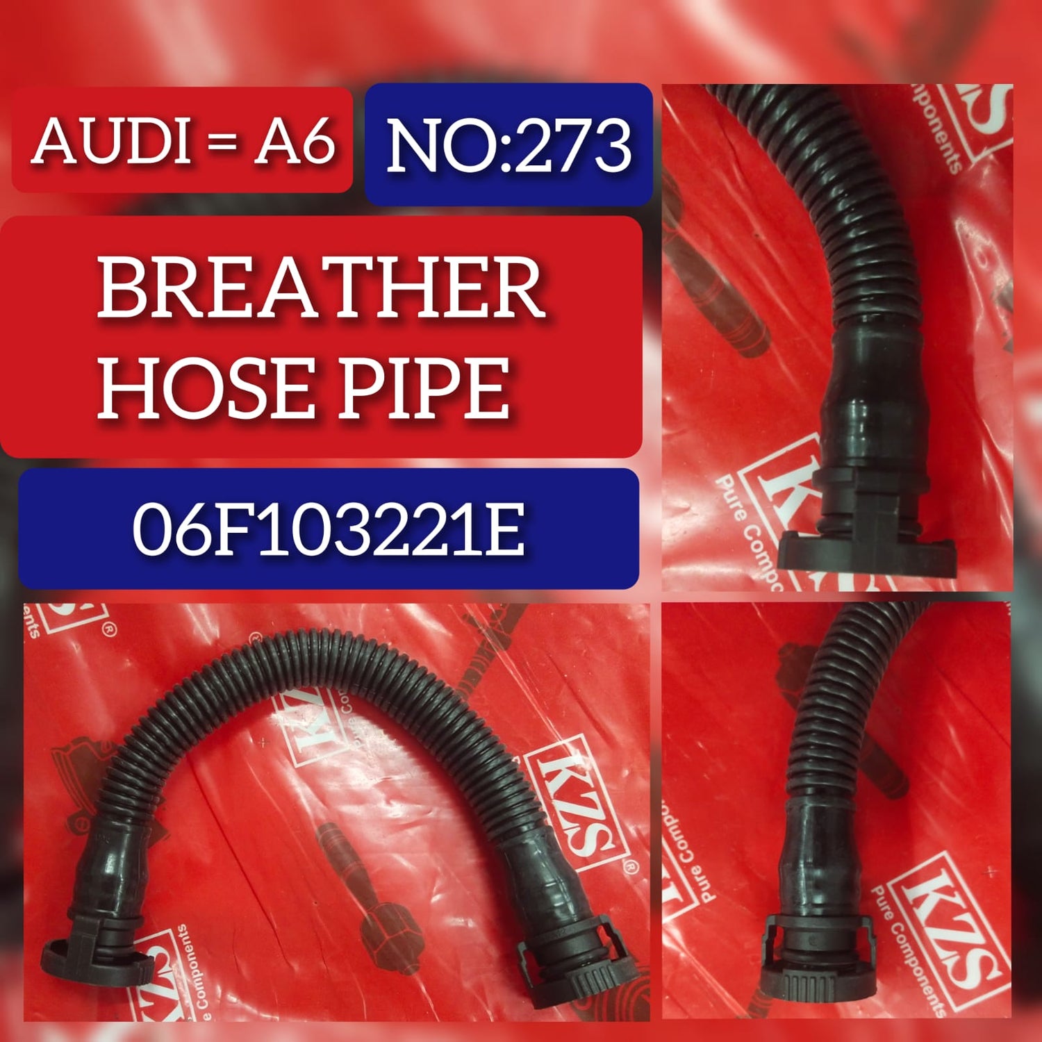 Breather Hose Pipe 06F103221E 06F103221EKIT 06F103483EKIT 06F129101CKIT 06F129101FKIT 06F129101LKIT 06F129101NKIT N10412804KIT Compatible with AUDI A6 Tag-H-273