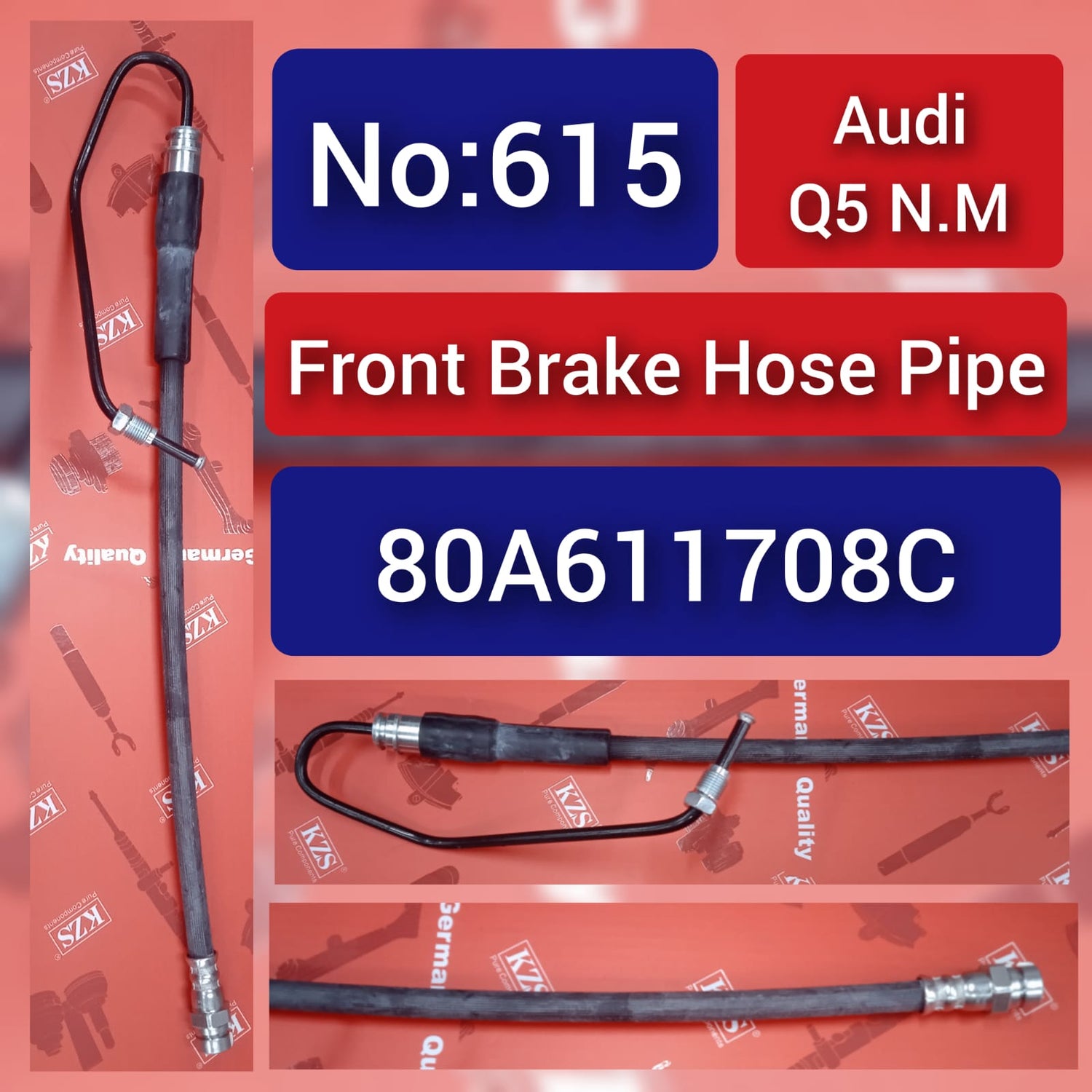 Front Brake Hose Pipe 80A611708C 4K0611708F 4K0611708L Compatible With AUDI Q5 N.M  Tag-H-615