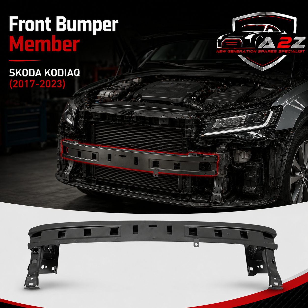 Front Bumper Member 565807109G Compatible With Skoda Kodiaq (2017-2023)