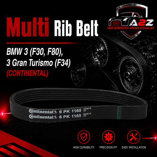 Multi Rib Belt 6PK1165 11288646475 Compatible With BMW 3 (F30, F80), 3 Gran Turismo (F34) (CONTINENTAL)