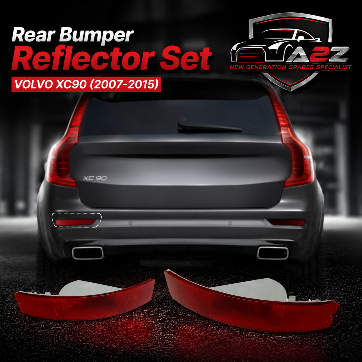 Rear Bumper Reflector Compatible With VOLVO XC90 (2007-2015) Rear Bumper Reflector Left  8693008 & Right 8693009 (2003-2006) Tag No.204