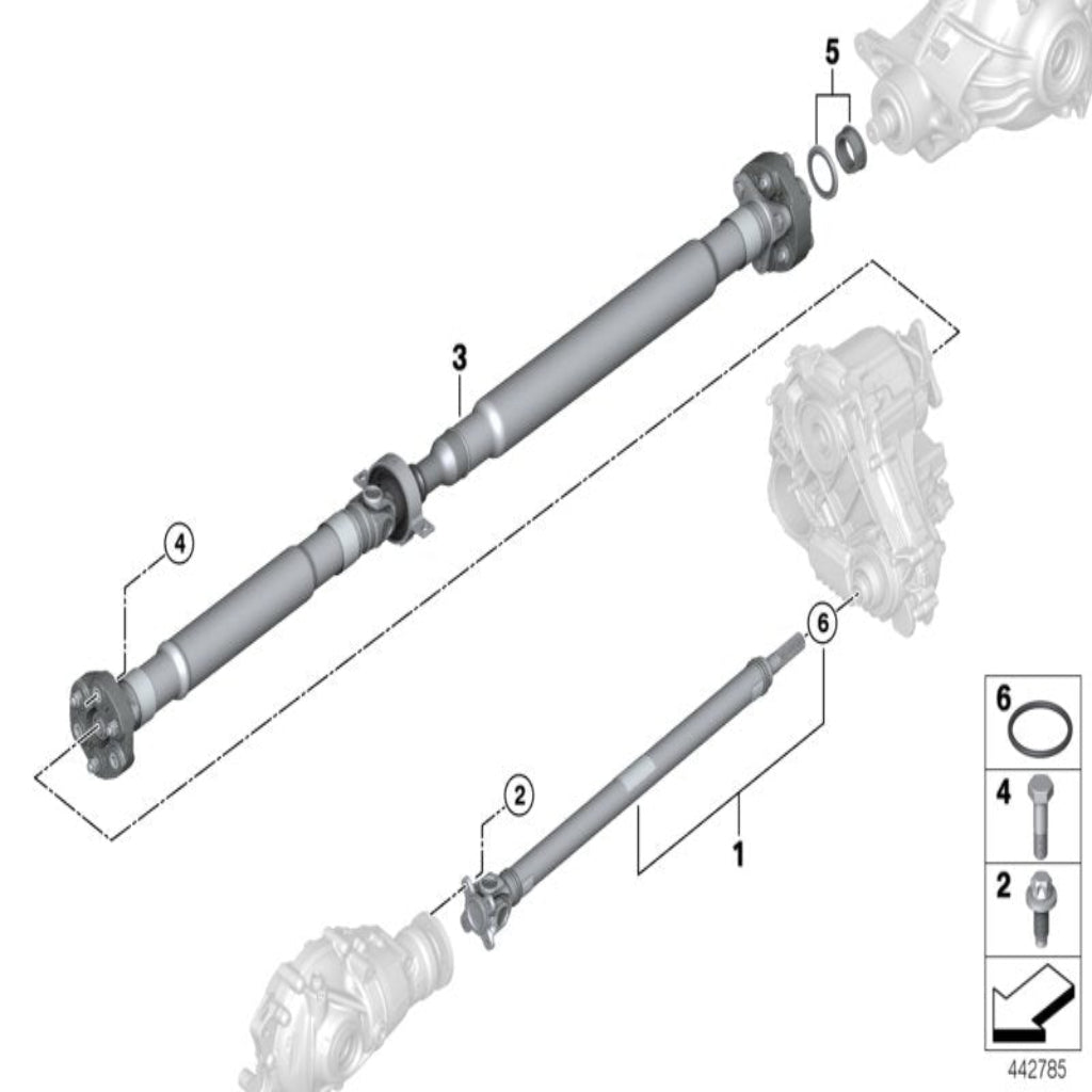 Front Driveshaft (Prop shaft) Assembly 26208632583 26208698362 26209425911 26209452673 Compatible With BMW G11 G12 G30 G38