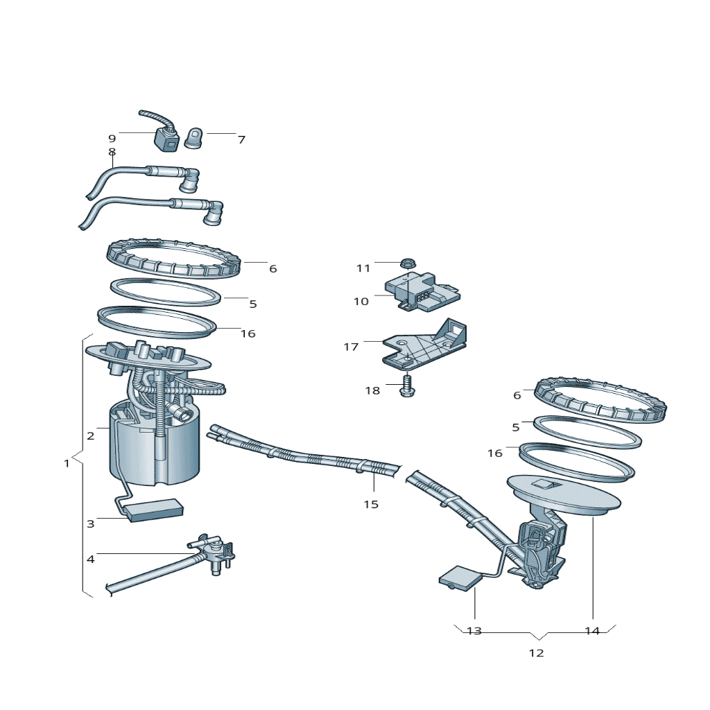 Fuel Pump 4F0919088Q 4F0919050F 4F0919050G 4F0919050K 4F0919088M 4F0919088T Compatible With Audi A6 4F 2.7 3.0  Tag No.32