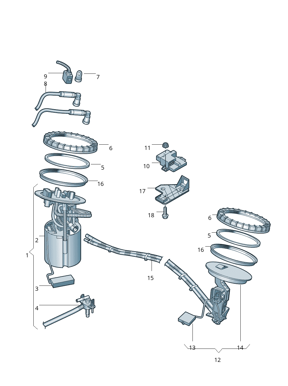 Fuel Pump Assembly 4F0919087B Compatible For AUDI A6 Tag-F-27