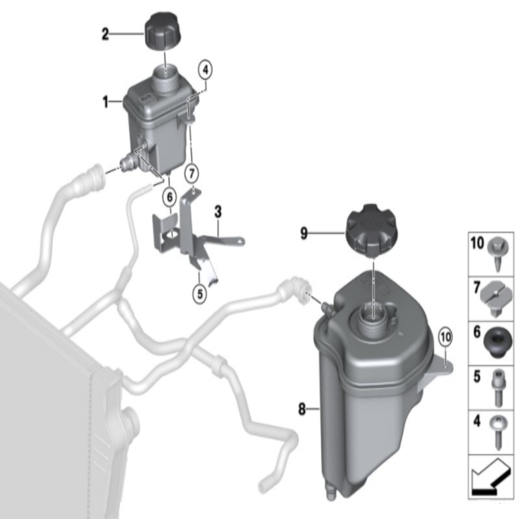 Coolant Bottle 17138621092 17137552546 17137647290 For BMW X5 E70  Tag-B-28