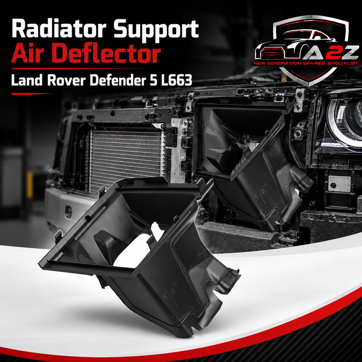 Radiator Support Air Deflector Right LR132761 Compatible With Land Rover Defender 5 L663