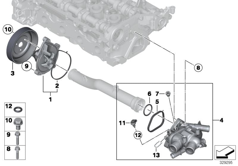 Thermostat with Housing 11538674895 11537588876 11537647305 For MINI R56 R57 Tag-E-90