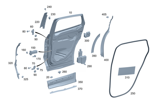 Rear Right Wheel Arch (EYEBROW ) 2477302702 A2477302702 Compatible With Mercedes-Benz & B-Class W247 (2021-2024) No.75