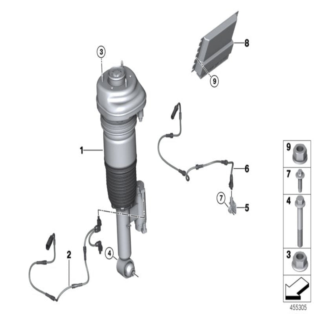 Rear Right Air Suspension Shock Absorber Strut 37107915953 37106874593 Compatible With BMW 7 Series (G11, G12)