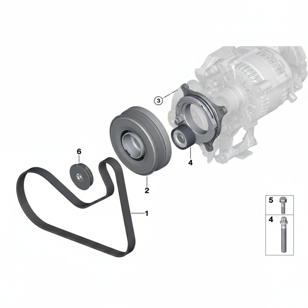 Belt Tensioner With Pulley 11288570439 2393068 8570439 Compatible with BMW 7-Series G11 & G12