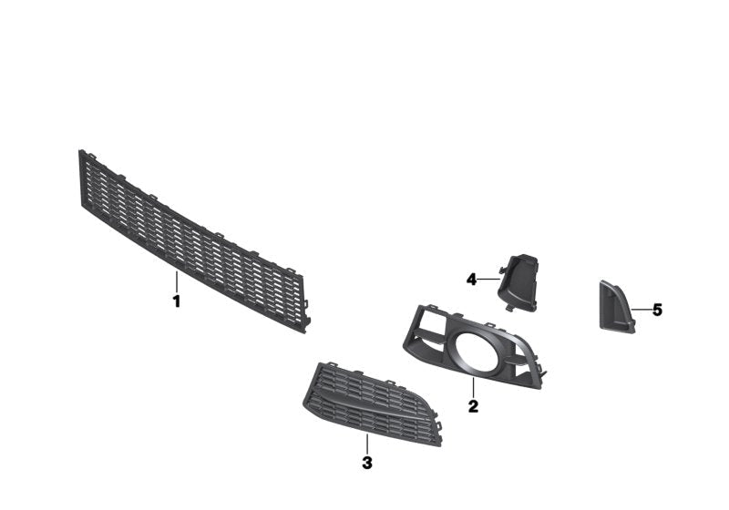 Front Middle Bumper Lower Center Mesh Bezel Grille 51117903894 Compatible With BMW 5 Series (F10) (2011-2016) Tag-BG-53