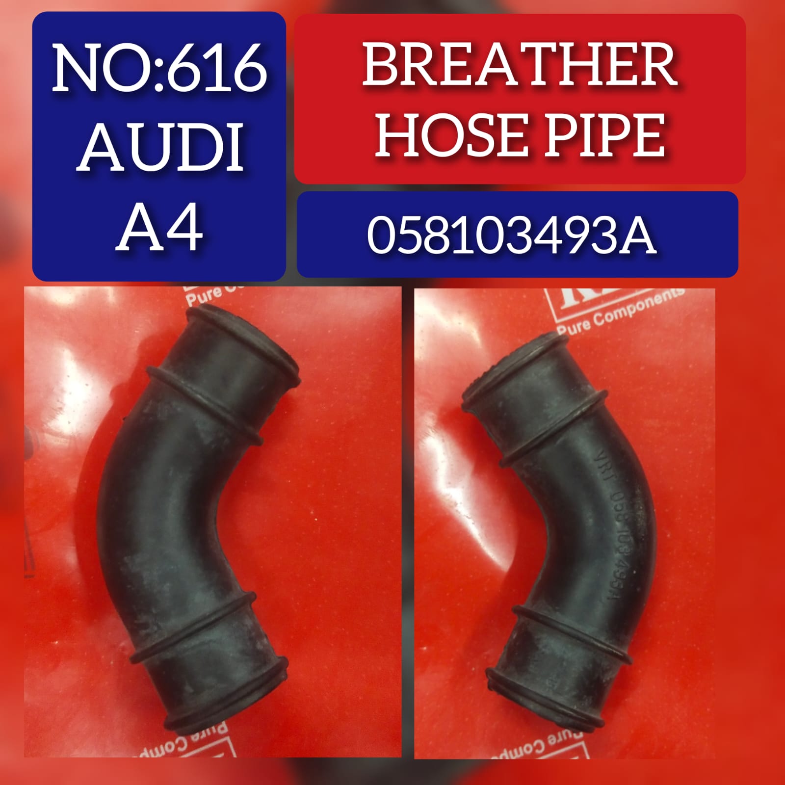 Breather Hose Pipe 058103493A  Compatible with AUDI A4 Tag-H-616