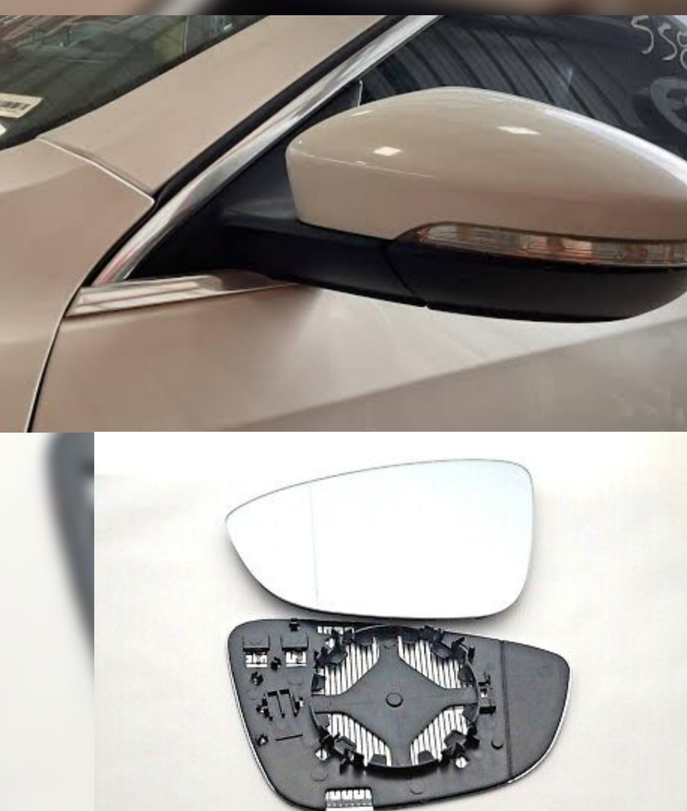 Side Rearview Wing Side Mirror Glass Left 561857521R & Right 561857522R Compatible With VOLKSWAGEN PASSAT 2015-2018