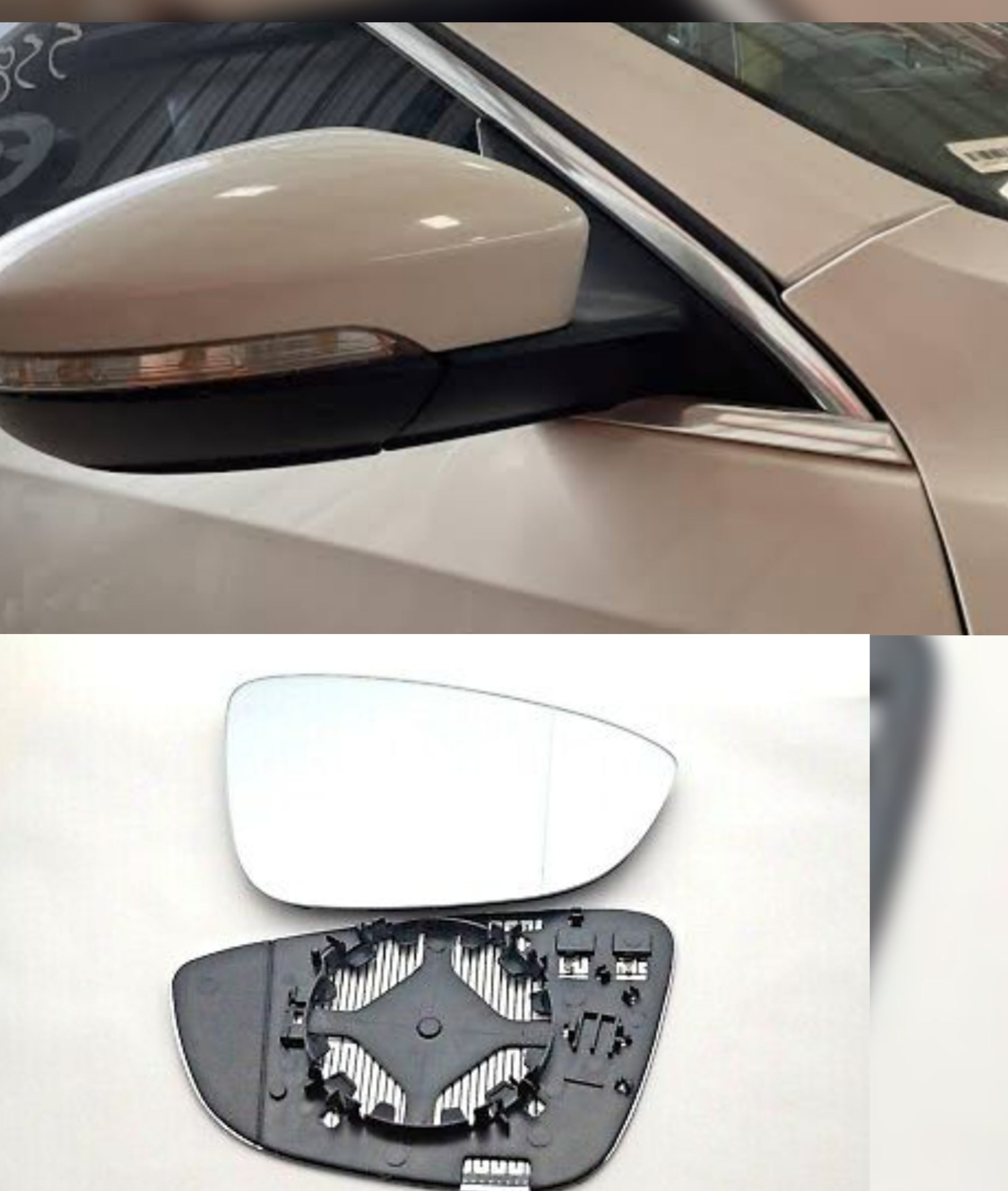 Side Rearview Wing Side Mirror Glass Left 561857521R & Right 561857522R Compatible With VOLKSWAGEN PASSAT 2015-2018