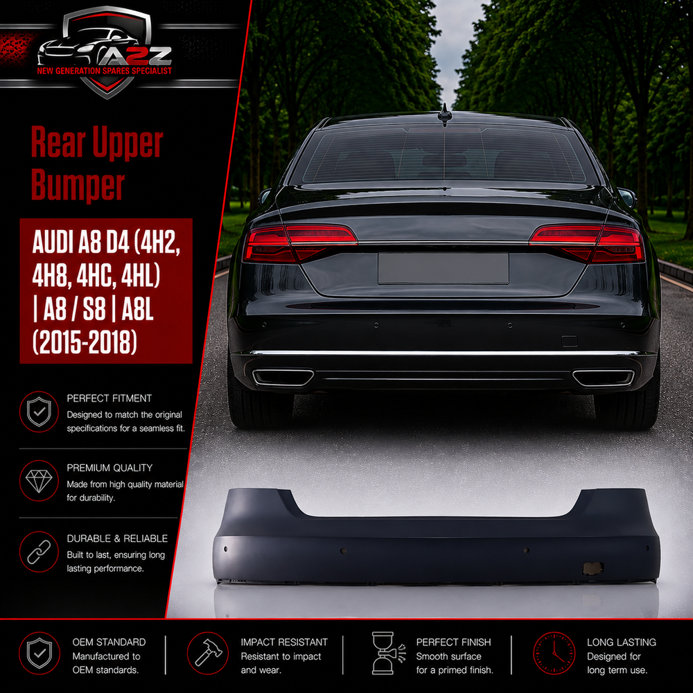 Rear Upper Complete Bumper 4H0807067F Compatible With AUDI A8 D4 (4H2, 4H8, 4HC, 4HL) | A8 / S8 | A8L Tag No.209