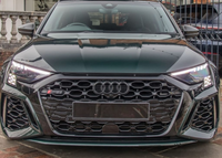 RS3 Full Black Honeycomb Show Grill Compatible With Audi = A3 (2021-24) Tag No.102