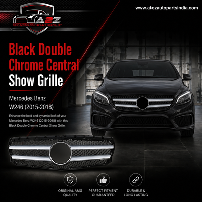 Black Double Chrome Central Show Grille 2468801283 Compatible With Mercedes Benz W246 (2015-2018) Tag No:41