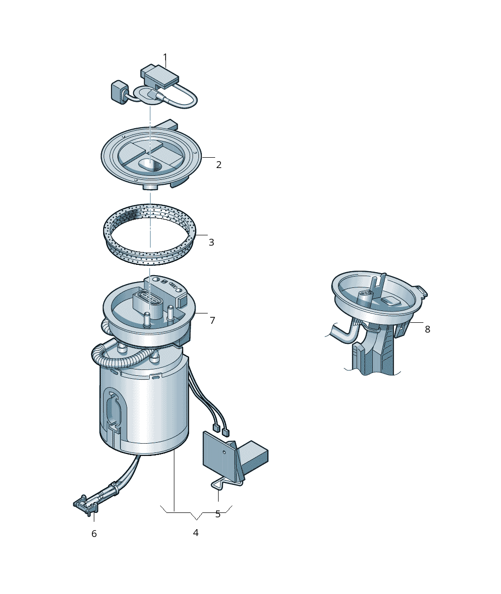 Fuel Pump 3Q0919050H Compatible With SKODA SUPERB III (3V3) No :- 98