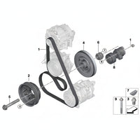 Belt Tensioner With Pulley 11287549873 V204194 Compatible with BMW 3 Series (E90) & 3 Series (F30, F80) & 3 Gran Turismo (F34) &  5 Series (F10) & 7 Series (F01, F02, F03, F04) &X1 (E84) & X3 (F25) & X5 (F15, F85) Tag no : 14