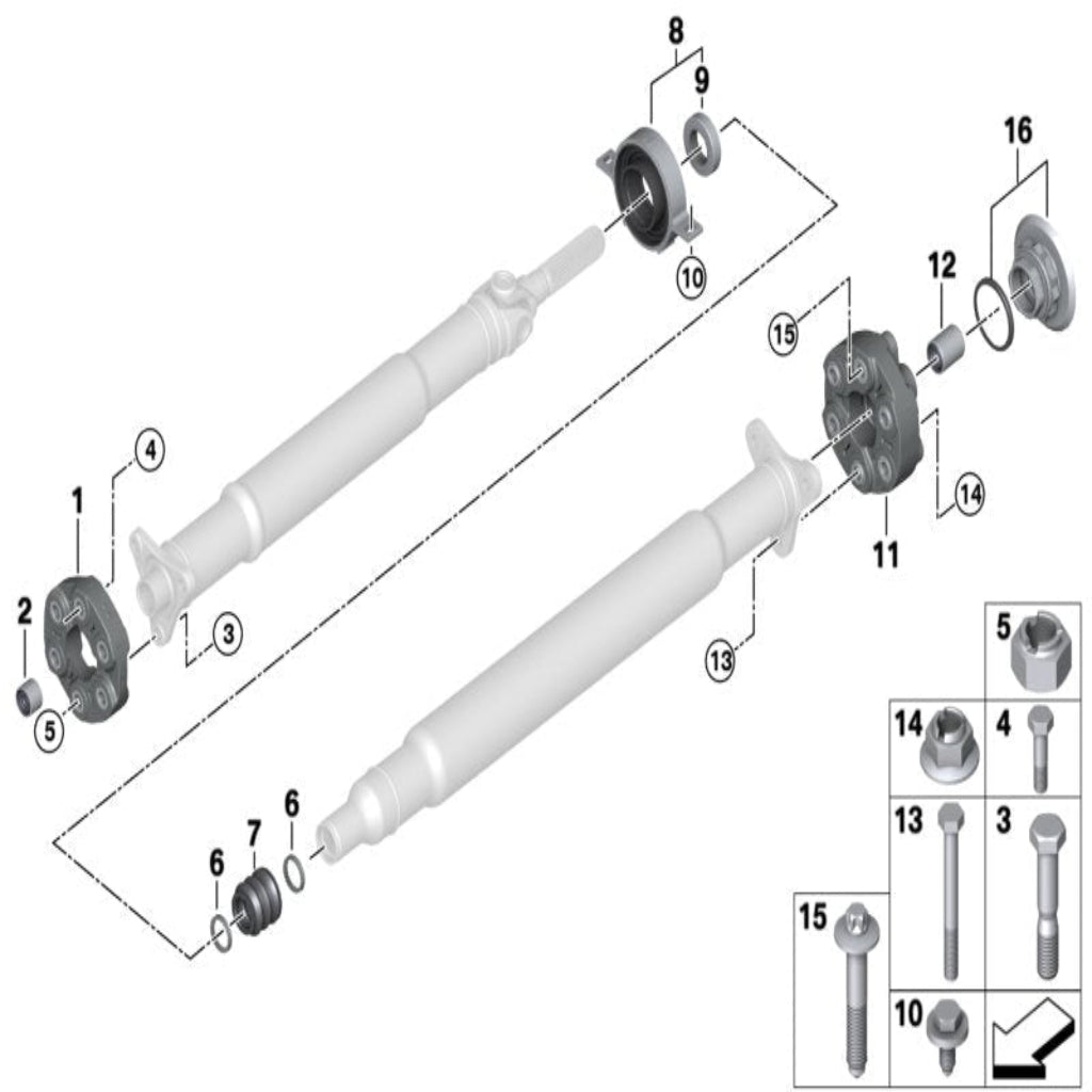 Front Drive Shaft Flex Joint 26117546426 Compatible With BMW 5 Series F10 & 6 Convertible F12 & 6 Coupe F13 & 7 Series F01, F02, F03, F04