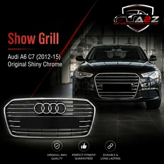 Show Grill  Compatible With  Audi A6 C7(2012-15) Original Shiny Chrome Tag 51