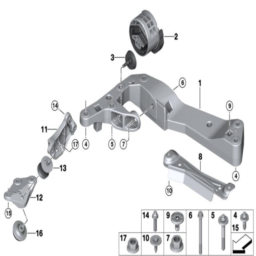 Transmission Mounting 22326878313 Compatible With BMW X3 G01 & X4 G02 & X5 G05