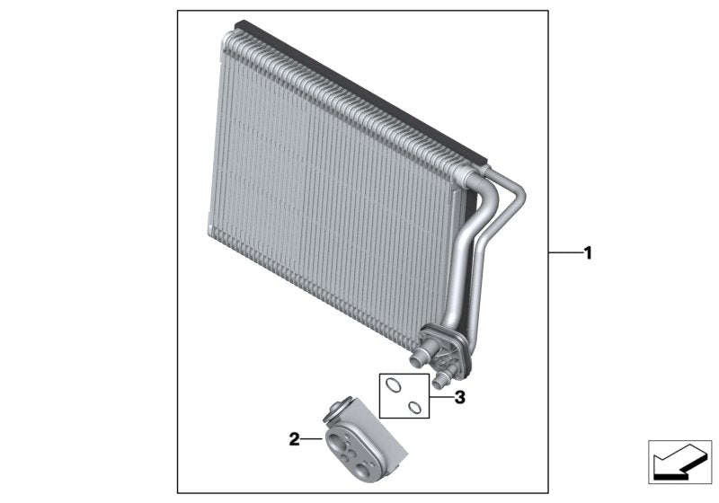 Air Conditioning Evaporator (Cooling Coil) 64119229487 Compatible with BMW Series 3 (F30, F80) & Series 3 Gran Turismo (F34)