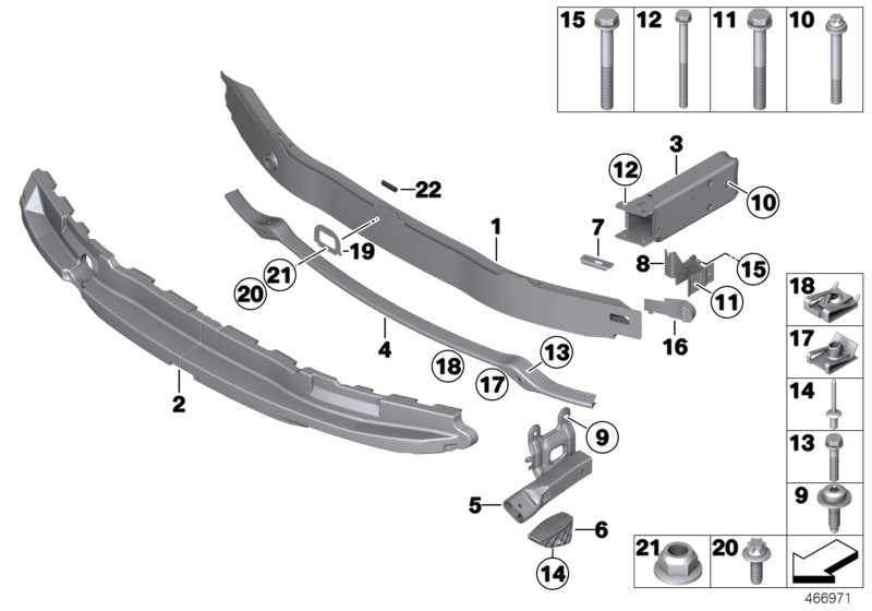 Front Bumper Member 51117255393 Compatible With BMW 1 series F20/3 series F30 (2012-2018)