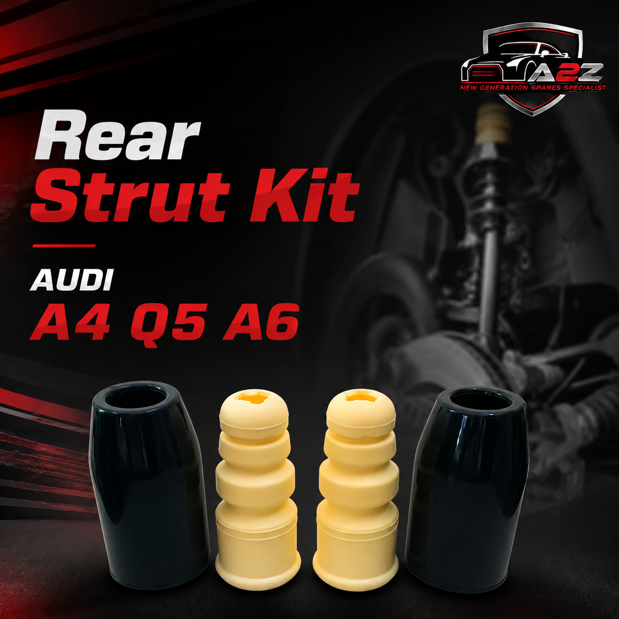 Rear Strut Kit (Buffer 8K0512131A & Boot 4B0512137B ) Compatible With AUDI A4 Q5 A6