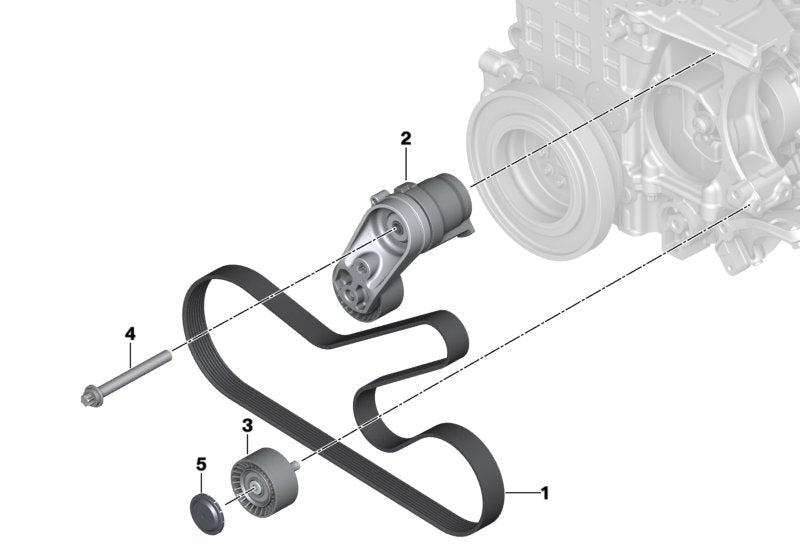 Belt Tensioner With Pulley 11288604266 Compatible with BMW 3 Series (F30, F80) & 5 Series (F10) & 7 Series (F01, F02, F03, F04) & X5 (E70)
