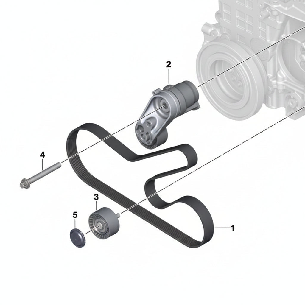 Belt Tensioner With Pulley 11288604266 11287589365 11287589361 Compatible with BMW 3 Series (F30, F80) & 5 Series (F10) & 7 Series (F01, F02, F03, F04) & X5 (E70)