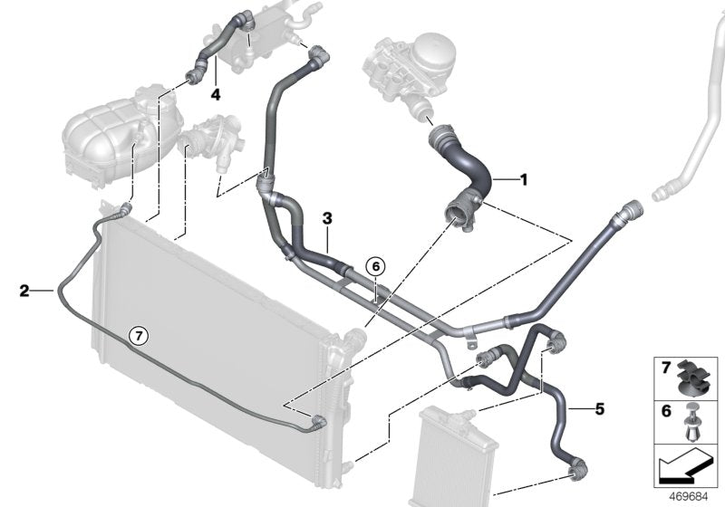 Coolant Hose Pipe 17128570061 Compatible With BMW 1 Series (F20) & 3 Series (F30, F80) & 3 Gran Turismo (F34) Tag no.117