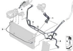 Coolant Hose Pipe 17128570061 Compatible With BMW 1 Series (F20) & 3 Series (F30, F80) & 3 Gran Turismo (F34) Tag no.117