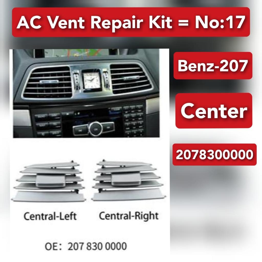 Center AC Conditioner Air Vent Grill Outlet Tab Clip Repair Kit 2078300000 Compatible With MERCEDES BENZ E-CLASS C207 Tag-ACR-17