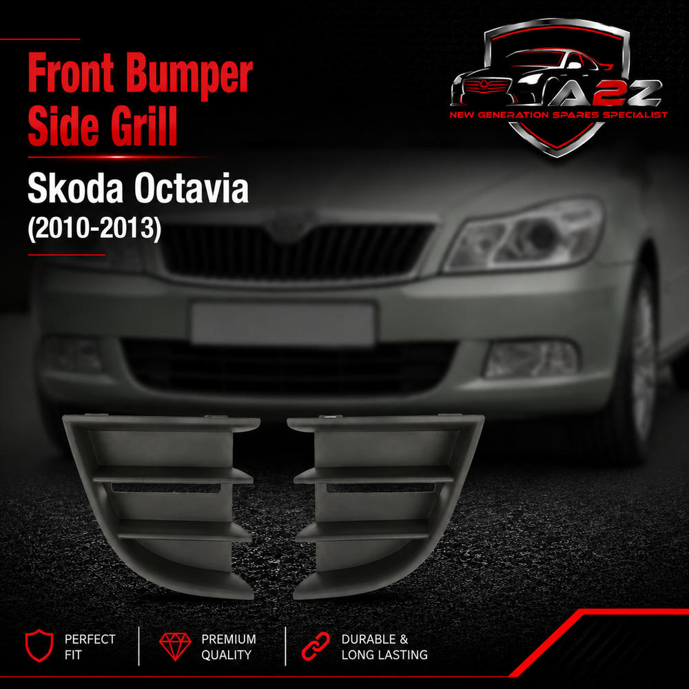 Front Bumper Side Grill Set Left 1Z0853665C & Right 1Z0853666C Compatible With Skoda Octavia (2010-2013) Tag No.512