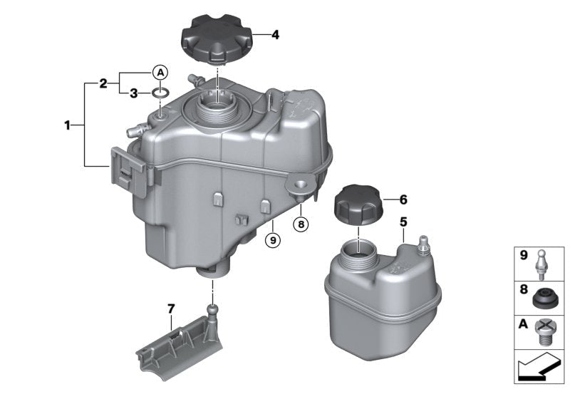 Coolant Bottle 17138677649 17138617044 8617044 8677649 For BMW 3 Series F30 F34 Tag-B-69