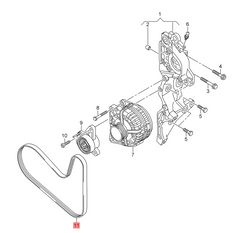 Belt 6PK1025 Compatible With AUDI Q3 & SKODA OCTAVIA III (5E3, NL3, NR3) Tag-BEL-33
