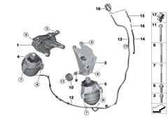 Engine Mounting Left 22116883514 Right 22116883513 Compatible With BMW 5-Series G30
