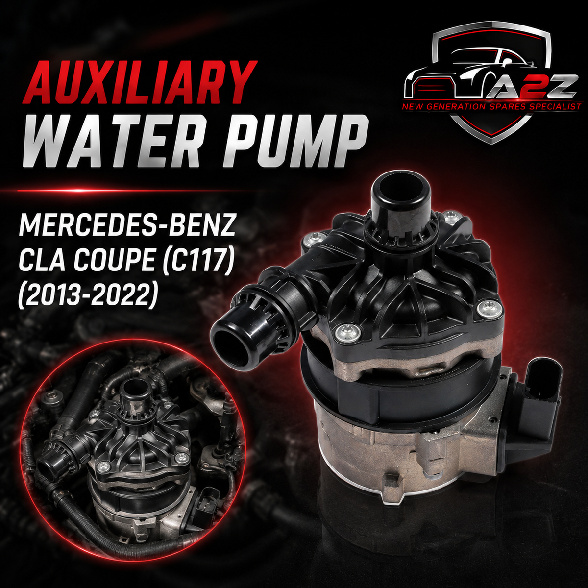 Auxiliary Water Pump A0005001986 0005001986 Compatible With MERCEDES-BENZ CLA Coupe (C117) & GLA-CLASS (X156) & S-CLASS (W222, V222, X222) Tag No.15