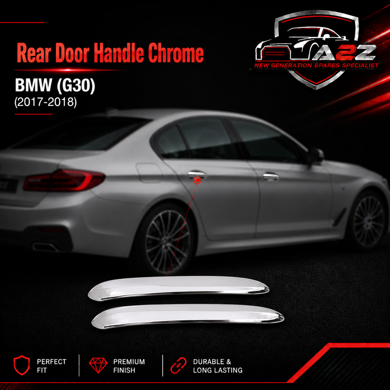 Rear Door Handle Chrome 51219491488 Compatible With BMW (G30) (2017-2018) Tag No.60