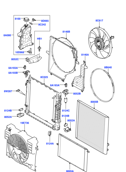 Coolant Bottle LR023077  AH428A080BC LR010966 For LAND ROVER RANGE ROVER III (L322)  Tag-B-81
