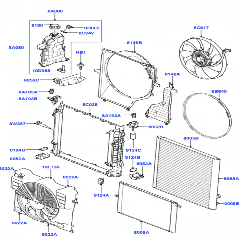 Coolant Bottle LR023077  AH428A080BC LR010966 For LAND ROVER RANGE ROVER III (L322)  Tag-B-81