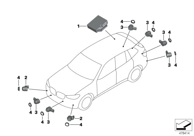 Parking Distance Control Sensors 66209274427 66209283750 Compatible With BMW X1 F48, X5 F15 Tag-PS-12