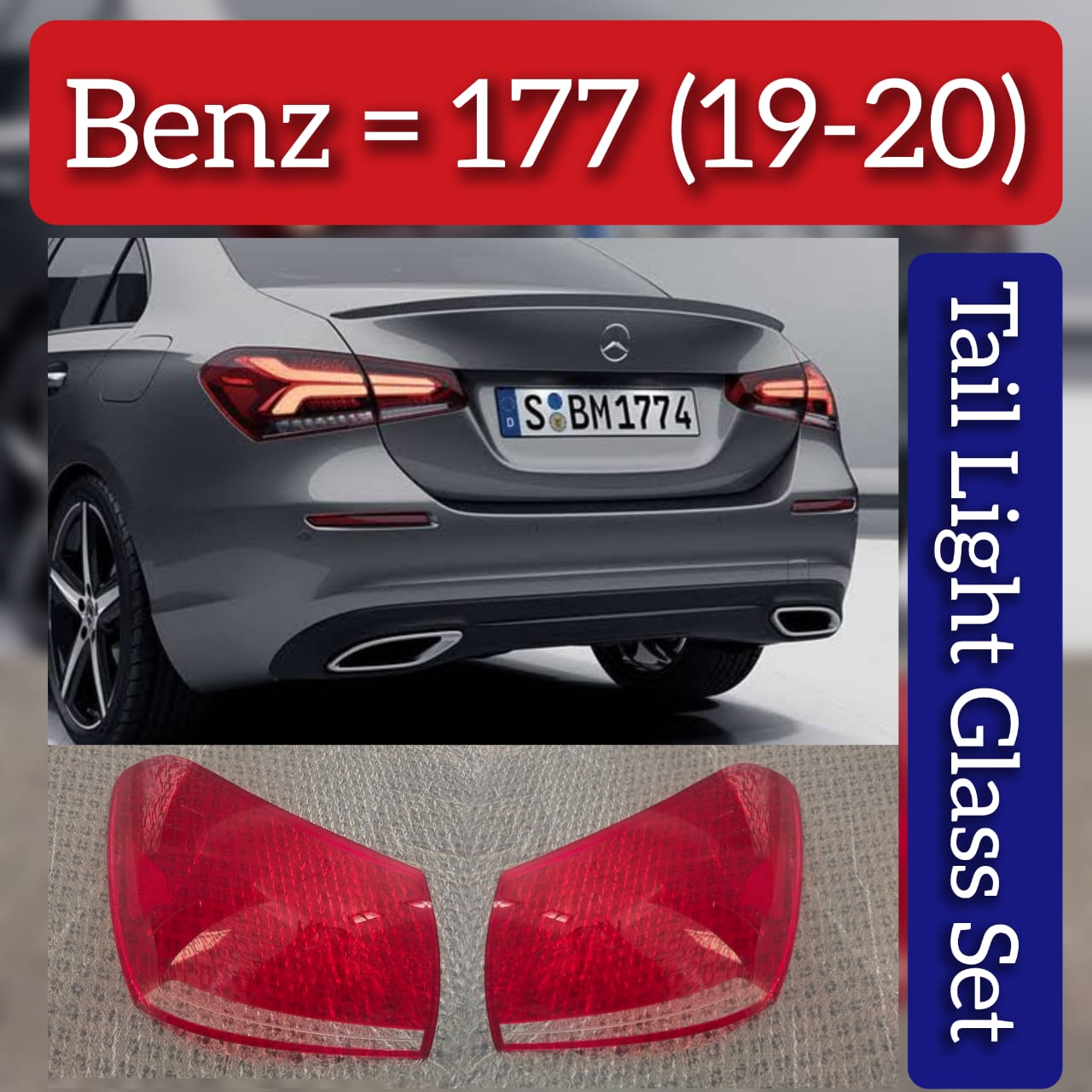 Tail Light Glass Compatible With MERCEDES BENZ A-CLASS W177 (2019-2020)